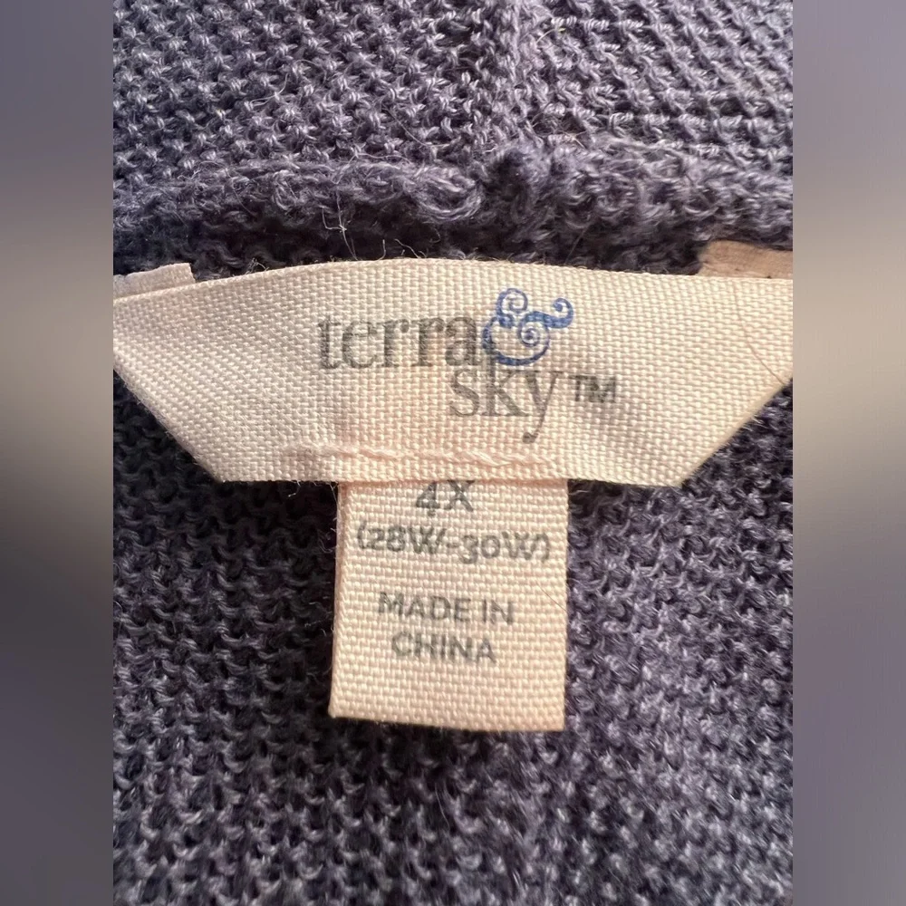 Two Tone Terra & Sky Cardigan Size 4X